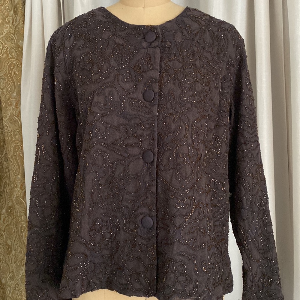 CHICO’S FUDGE BLAZER bead Embroidery